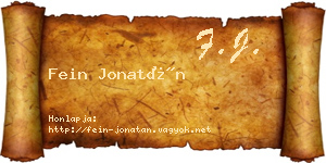 Fein Jonatán névjegykártya